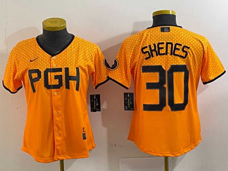 Women's Pittsburgh Pirates #30 Paul Skenes Yellow 2023 City Connect Stitched Jersey,We sell and wholesale Women's Pittsburgh Pirates #30 Paul Skenes Yellow 2023 City Connect Stitched Jersey on line form chian!
